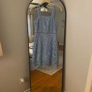Sam Edelman Blue Sundress with Square Neck Sleeveless Design for Wedding Guest